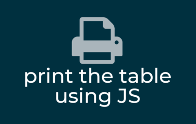 Печать HTML таблицы с помощью JavaScript