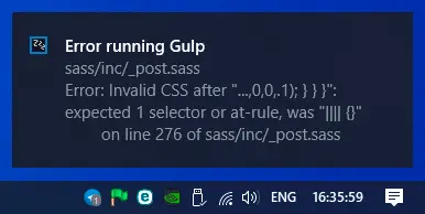 gulp-notify для sass
